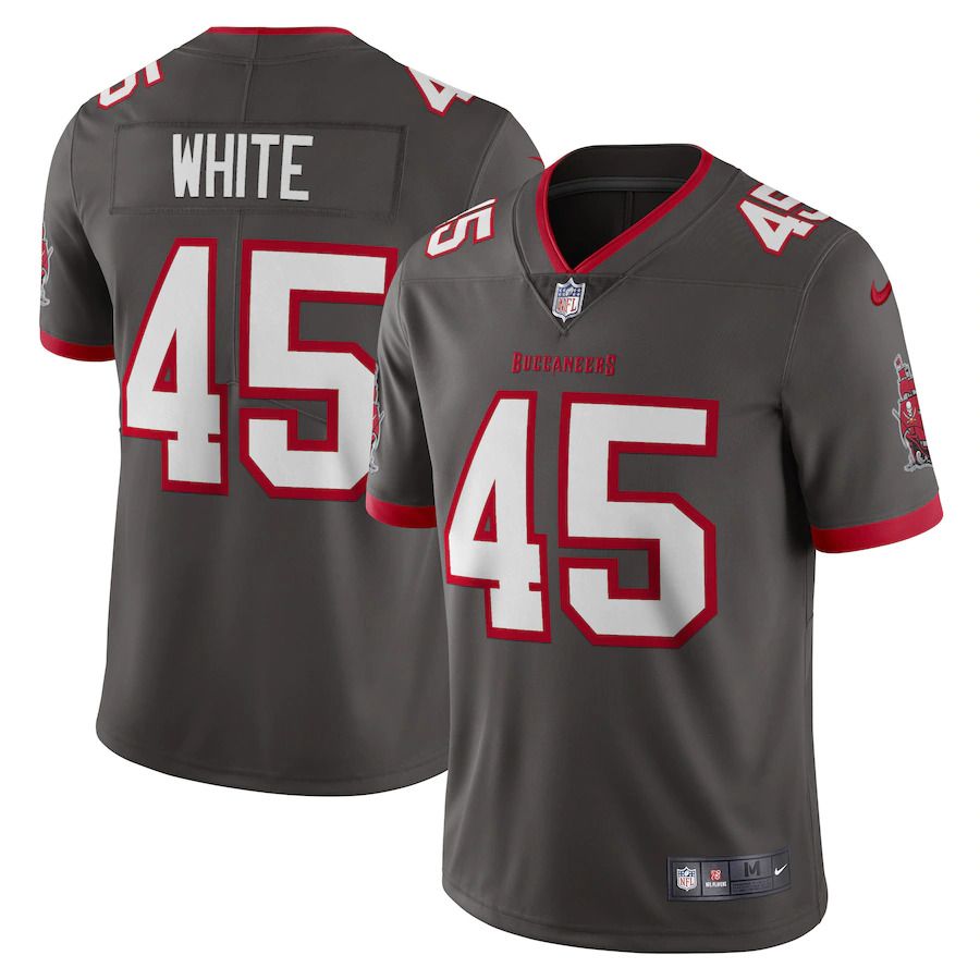 Men Tampa Bay Buccaneers #45 Devin White Nike Pewter Vapor Limited NFL Jersey->tampa bay buccaneers->NFL Jersey